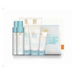 InterMed Luxurious Sun Care Mykonos Travel Kit (Αντηλιακό Σώματος SPF30, Τζέλ για Μετά τον Ήλιο, Λάδι Μαυρισματος SPF6, Ενυδατικό-Αντιοξειδοτικό Σπρέι, Αντηλιακό Προσώπου SPF50)