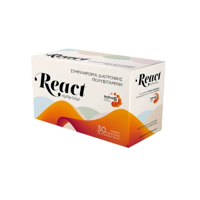 Evercare React HyPerVital 30 Φακελάκια Συμπλήρωμα Διατροφής για Ενίσχυση του Ανοσοποιητικού 3 Evercare React HyPerVital 30 Φακελάκια Συμπλήρωμα Διατροφής για Ενίσχυση του Ανοσοποιητικού
