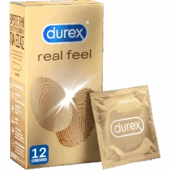 Durex Real Feel Latex Free Condoms 12 Τεμάχια Προφυλακτικά Πολύ Λεπτά Χωρίς Λάτεξ