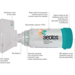 Aeolos Βρεφικός Αεροθάλαμος Εισπνοών 0-18μηνών (Μάσκα & Επιστόμιο) 1τμχ -Best Beauty Shop 5206210351009 b