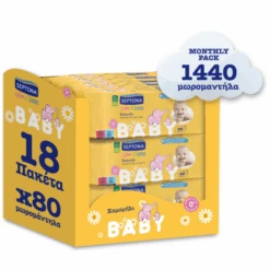 Septona Calm N' Care 18x80τμχ Μωρομάντηλα χωρίς Οινόπνευμα & Parabens με Χαμομήλι