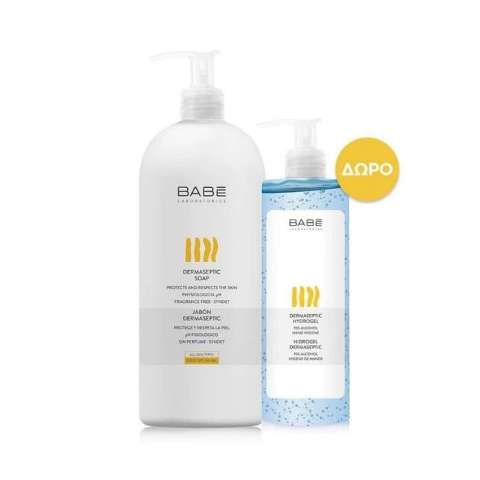 Babe Dermaseptic Soap 1 Lt Δερματολογικό Αντισηπτικό Σαπούνι + ΔΩΡΟ Dermaseptic Hydrogel 70% Alcohol Hand Hygiene 390ml Αντισηπτικό Gel Χεριών 3 Babe Dermaseptic Soap 1 Lt Δερματολογικό Αντισηπτικό Σαπούνι + ΔΩΡΟ Dermaseptic Hydrogel 70% Alcohol Hand Hygiene 390ml Αντισηπτικό Gel Χεριών