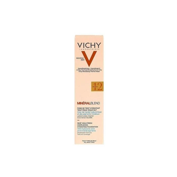 Vichy MineralBlend Hydrating Foundation No.12 Sienna 30ml με Υδάτινη Βάση 5 Vichy MineralBlend Hydrating Foundation No.12 Sienna 30ml με Υδάτινη Βάση - Image 3